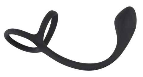 Korek analny 3w1 Black Velvets Cock + Ball ring