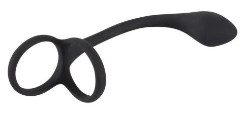Korek analny 3w1 Black Velvets Cock + Ball ring