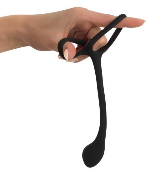 Korek analny 3w1 Black Velvets Cock + Ball ring