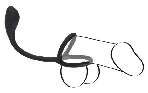 Korek analny 3w1 Black Velvets Cock + Ball ring