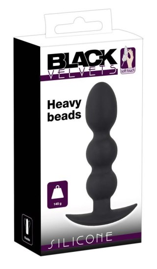 Korek analny kulkowy + podstawa Black Velvets