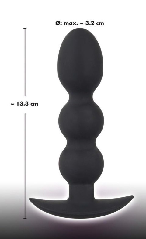 Korek analny kulkowy + podstawa Black Velvets