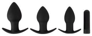 Zestaw 3 korków analnych ORION + wibrator bullet black