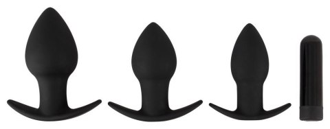 Zestaw 3 korków analnych ORION + wibrator bullet black
