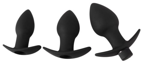 Zestaw 3 korków analnych ORION + wibrator bullet black