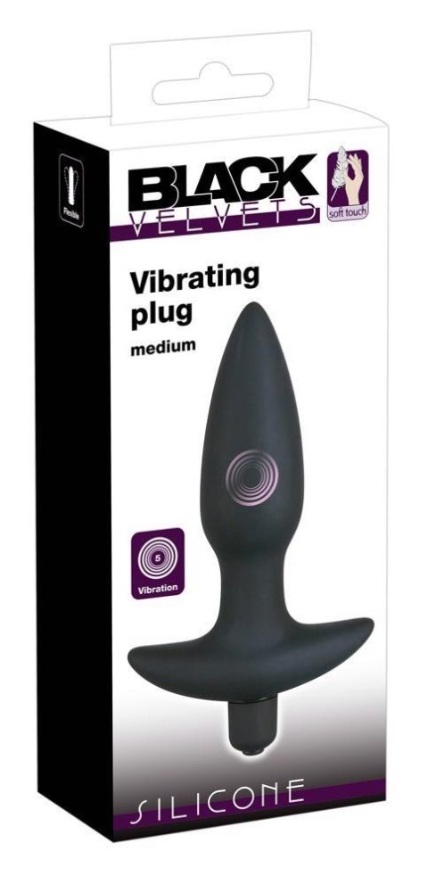 Korek analny z wibracjami Black Velvet Medium Plug