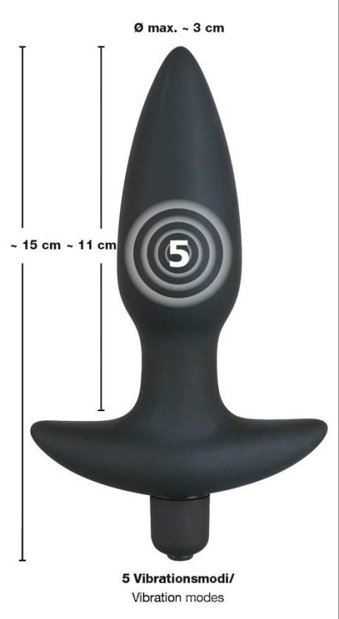 Korek analny z wibracjami Black Velvet Medium Plug