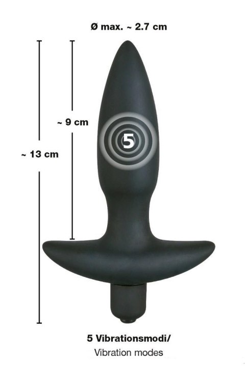 Wibrujący korek analny Black Velvets 13 cm black