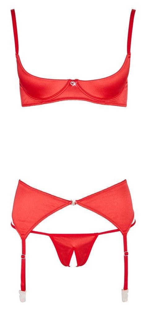 Shelf Bra Set red 85B/L