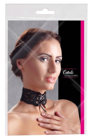 Choker sznurowany ORION z koronki black
