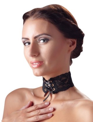 Choker sznurowany ORION z koronki black