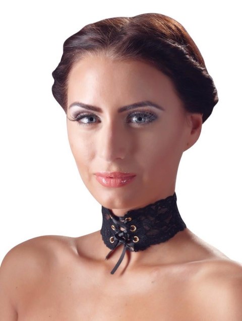 Choker sznurowany ORION z koronki black