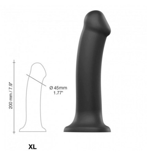 Silicone Bendable Dildo Double Density Black XL