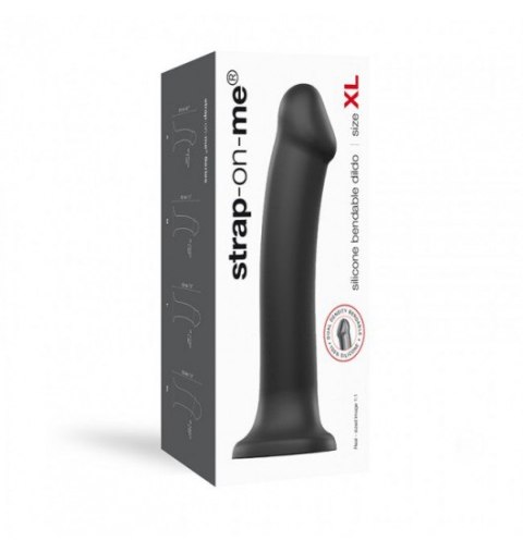 Silicone Bendable Dildo Double Density Black XL