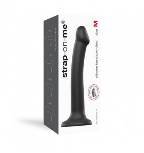 Silicone Bendable Dildo Double Density Black M