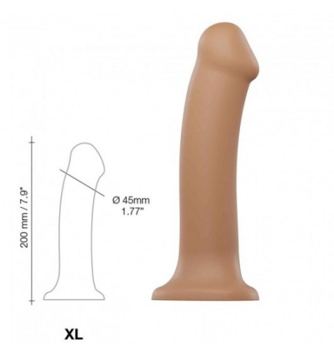 Silicone Bendable Dildo Double Density Caramel XL