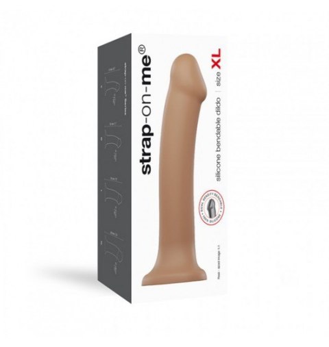 Silicone Bendable Dildo Double Density Caramel XL