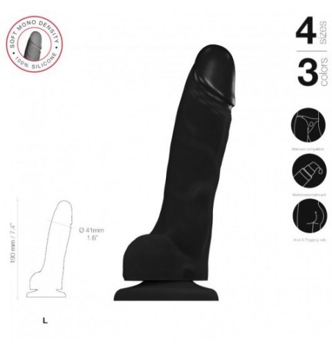 Soft Realistic Dildo Black L