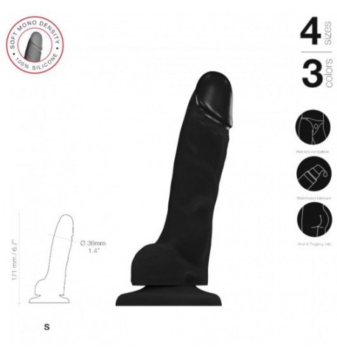 Soft Realistic Dildo Black S