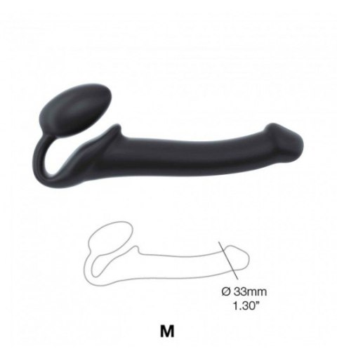 Dildo Strap on Bendable Black rozmiar M