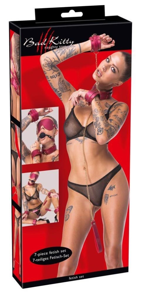Zestaw Bondage Bad Kitty Gems różowy