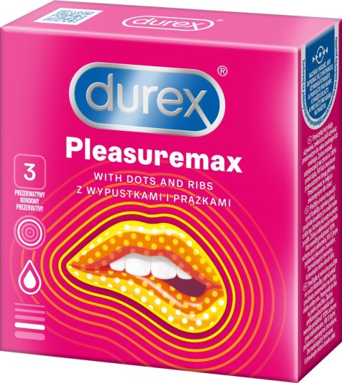 Prezerwatywy Lateksowe Z Wypustkami I Prążkami Pleasuremax 3 Szt. Durex