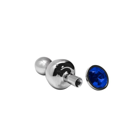 Korek analny Lollypop Double Ball Metal Plug M Blue Wooomy