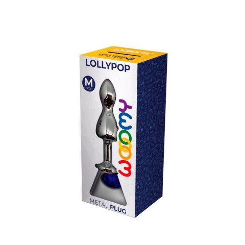 Korek analny Lollypop Double Ball Metal Plug M Blue Wooomy