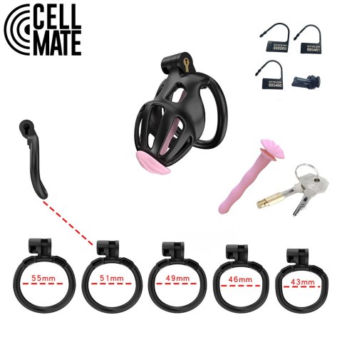 Pas cnoty Centurion Chastity Cage Black Size 1 CELLMATE