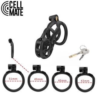 Pas cnoty Guardian Chastity Cage Black Size 3 CELLMATE