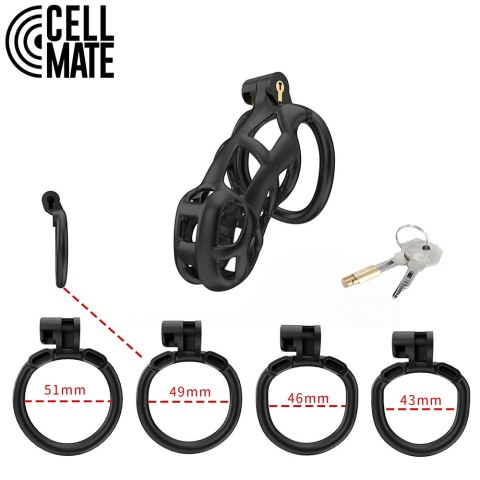 Pas cnoty Guardian Chastity Cage Black Size 3 CELLMATE