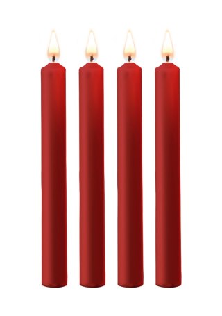 Teasing Wax Candles Large 4-Pack Red - Czerwony Zestaw Długich Świec Do Bdsm Ouch! by Shots