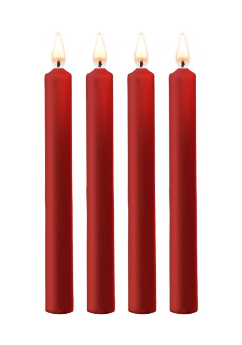 Teasing Wax Candles Large 4-Pack Red - Czerwony Zestaw Długich Świec Do Bdsm Ouch! by Shots