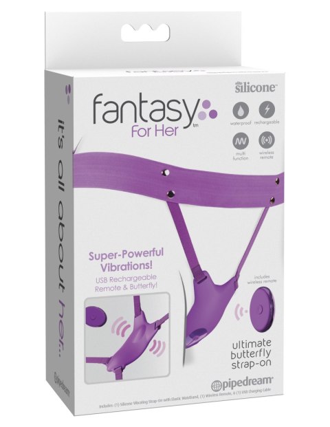 Uprząż z wibratorem Hands Free Strap On 1 Motor Fantasy For Her