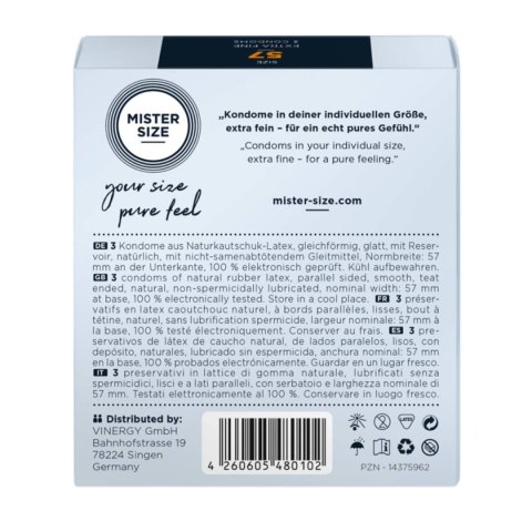 Zestaw prezerwatyw Test-Set 53-57-60 3 Condoms Mister.Size