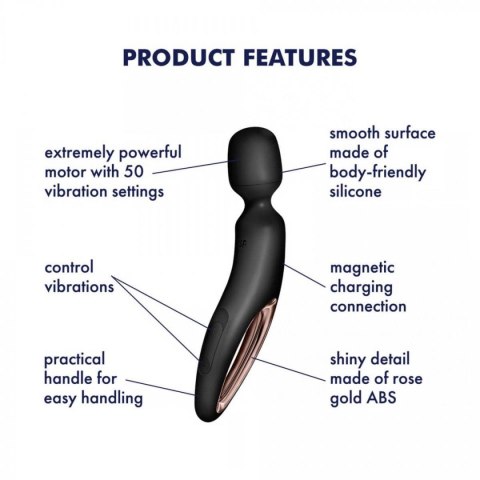Wibrator różdżka Wand-erland Black/Rosegold Satisfyer