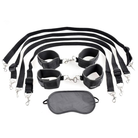 Zestaw do krępowania Cuff & Tether Set - Black Fetish Fantasy Series