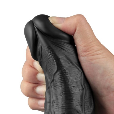 10" REAL SOFTEE Rechargeable TPE Vibrating Dildo(Black)
