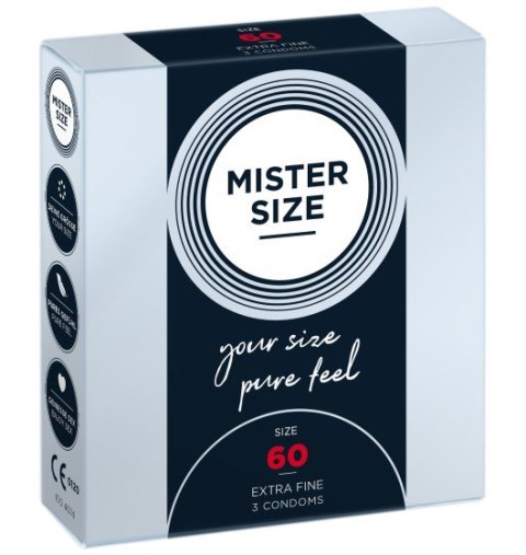 Mister.Size 60 mm Condoms 3 Pieces