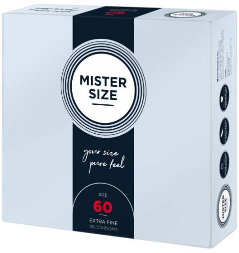 Mister.Size 60 mm Condoms 36 Pieces