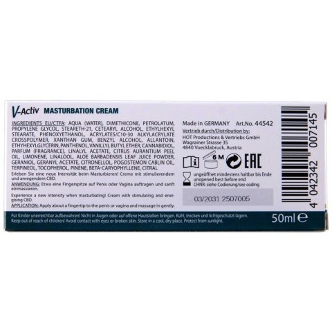 HOT V-Activ Masturbation Cream - CBD unisex 50ml