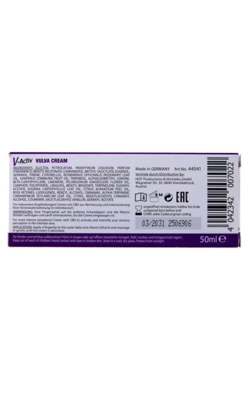 HOT V-Activ Vulva Cream - CBD 50ml